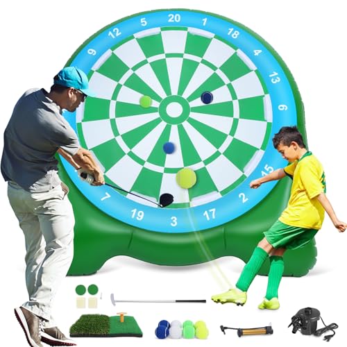 ITEFDTUTNE Innovative Bucket Golf Games, Giant Darts with Over 10 Golf Games, Oversized Backyard Golf Game with Air Pump, Portable Yard Games for Adults, Outside Carnival Games for Adults and Family
