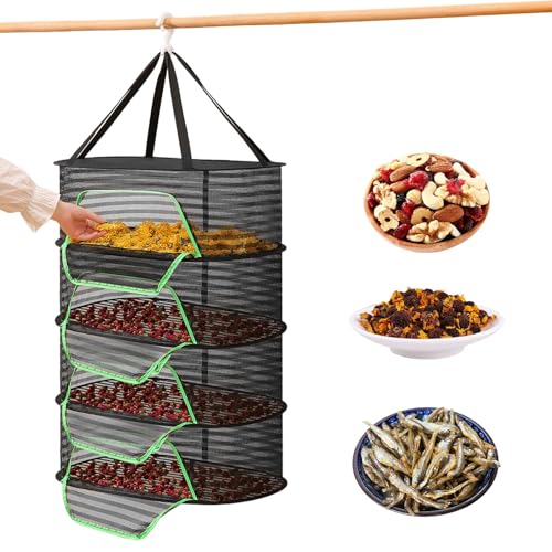 dellyy Red de Secado Hierbas, 4 Capas Secador de Hierbas, 60 * 80 cm, Plegable Malla Secado, con...