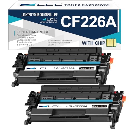 LCL Compatible Cartucho de tóner 26A CF226A (2 Negro) Reemplazo para HP Laserjet Pro M402n M402d M402dn M402dne M402dw MFP M426 M426dw M426fdn M426fdw