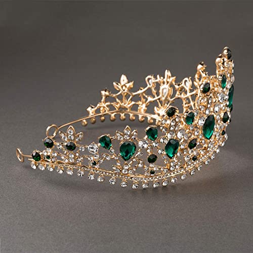 Sweetv Emerald Wedding Tiara For Women, Green Bridal Crown Princess Tiara Headband, Costume Party Accessories For Brithday Halloween Babyshower #TOP6