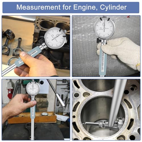 Image of HDLNKAK Dial Indicator Bore Gauges 2 inch-6 inch /0.001 inch, Extender Internal Diameter Gauge, Cylinder Bore Gauge Measurement, Bore Measurement Instrument Ensuring Precision for Machinists.