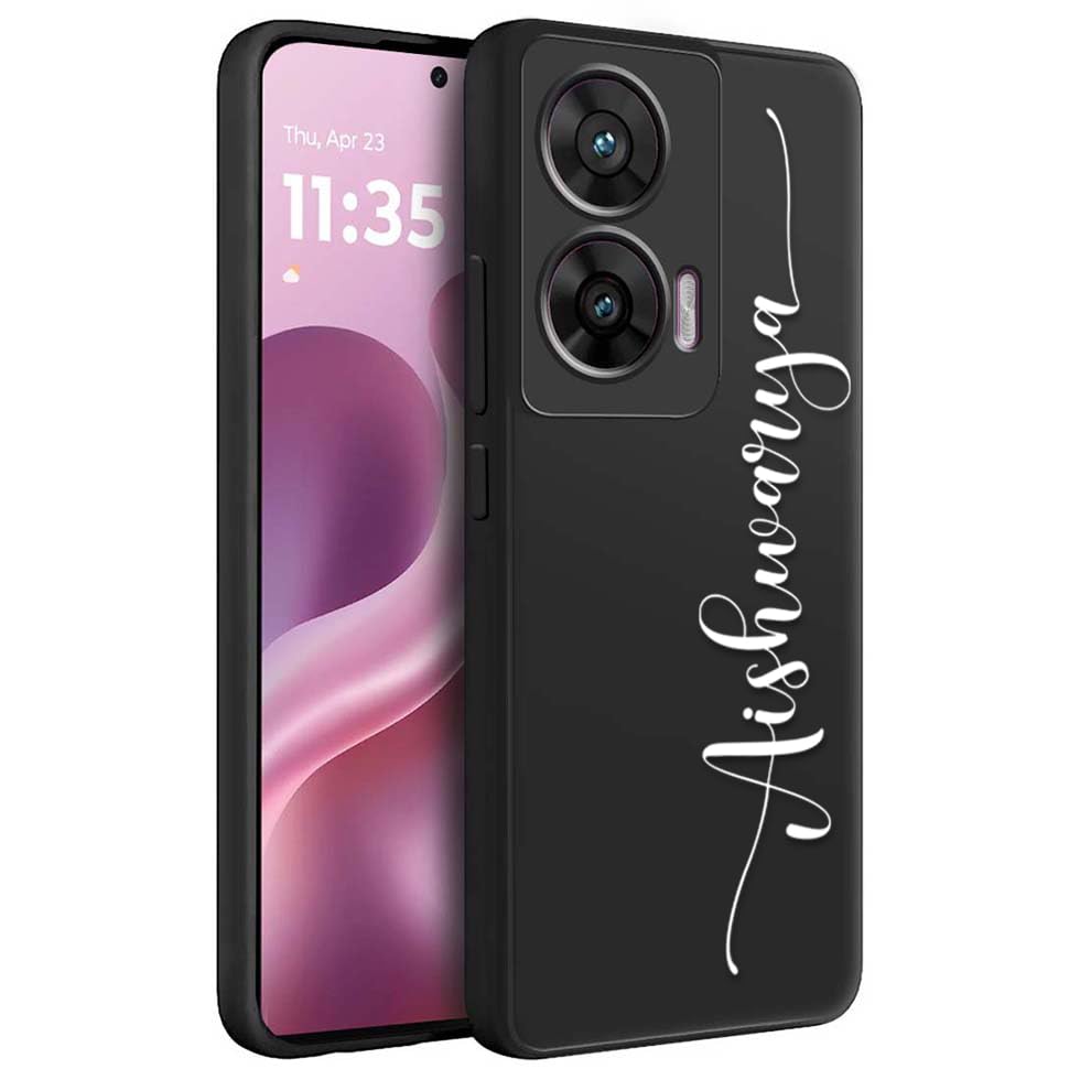 Image of Fashionury Back Cover Case for Motorola G96 5G / Motorola Edge 50 Fusion /Motorola G85 5G | Matte Soft Silicon Flexible | Camera Bump Protection | Custom Name Back Case Cover