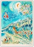 Toile Peintures Marc Chagall 'Carnaval Des Fleurs' Surréalisme Esthétique Culture Juive Poétique Peinture Mur Art Décor À La Maison 30x50cm pas de cadre