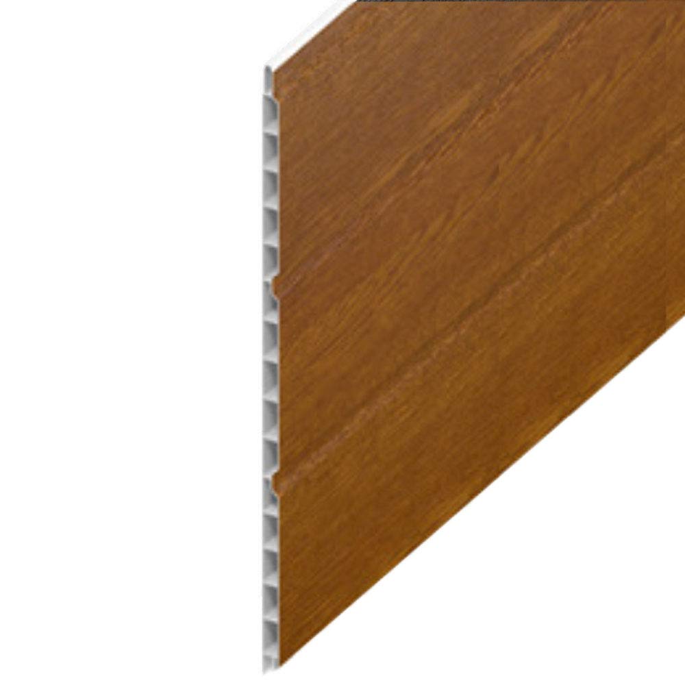 uPVC Hollow Soffit Cladding Panels - Golden Oak Plastic Soffit Board - 5 Metre Length x 300mm Wide