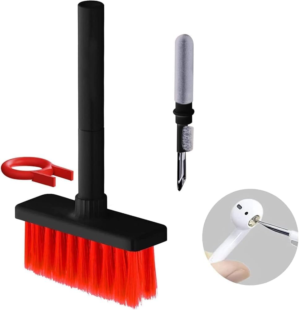 Keyboard Cleaning Brush Set with Keycap Puller, Red Bristles, Multi-Purpose Computer Maintenance Tool-image-44