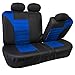 FH Group Car Seat Covers Full Set 3D Air Mesh - Universal Fit, Automotive Seat Covers,Low Back Seat Cover,Airbag Compatible,Split Bench Rear Seat,Washable Car Seat Cover for SUV,Sedan Blue