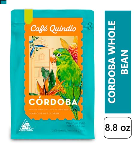 Image of Cafe Quindio Medium Roast 100% Colombian Excelso Whole Bean Arabica Coffee - Cordoba Municipal Harvest - 8.8 Ounce (Pack of 1)