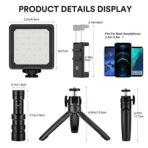 Flashoot CL-36 Videokonferenz Licht, LED-Licht 2800K-5000K CRI 95+ mit Mikrofon Stativ mit MacBook Computer Tablet… – Bild 5