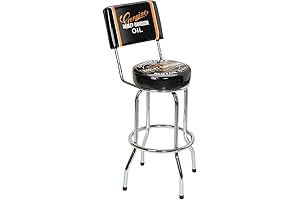 Genuine Oil Can Bar Stool with Backrest
