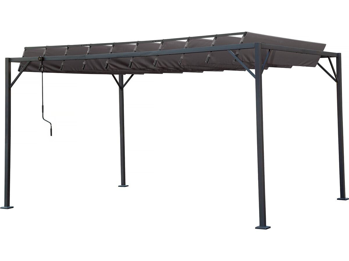 Habitat et Jardin Pérgola bioclimática de Tejido <> 3x4 m - Antracita