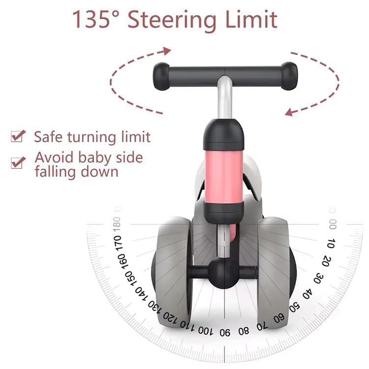 Image of 4 Wheel Ride On Balance Bike for Toddlers, Baby Push Walker Ride-On Toy with Silent Wheels, Indoor Outdoor First Bike,Beads Drawing Board for Kids & Girls (Pink) (Pink)