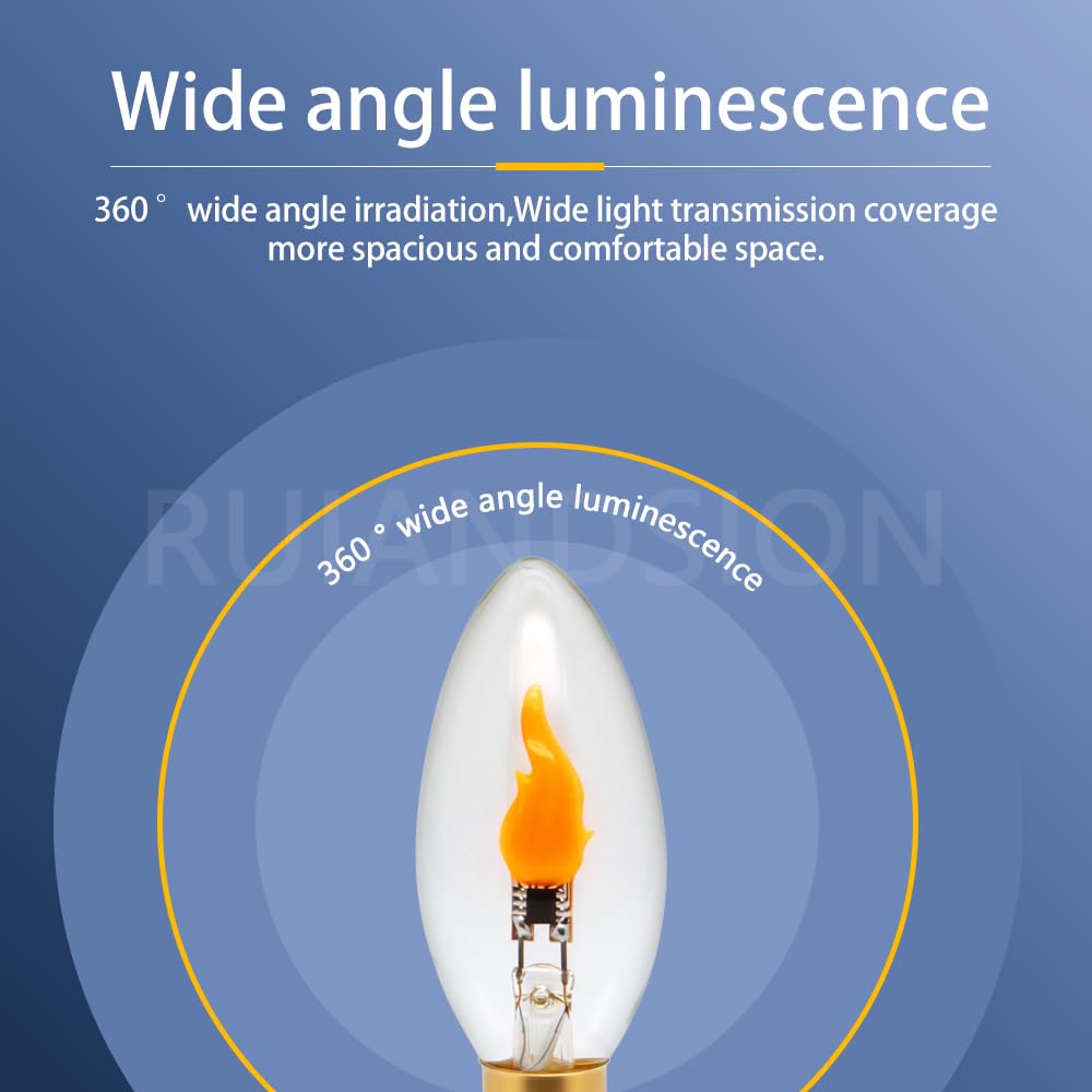 Ruiandsion Lampadina LED E12 12V/24V Bianco Caldo per Comodino 12Pz