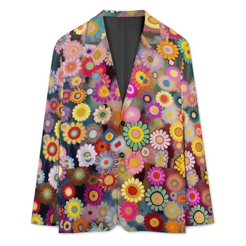 Flower Couture Men's Casual Blazers Slim Fit Sport Coats Blazer Two Buttons Suit Jacket for Work Party3
