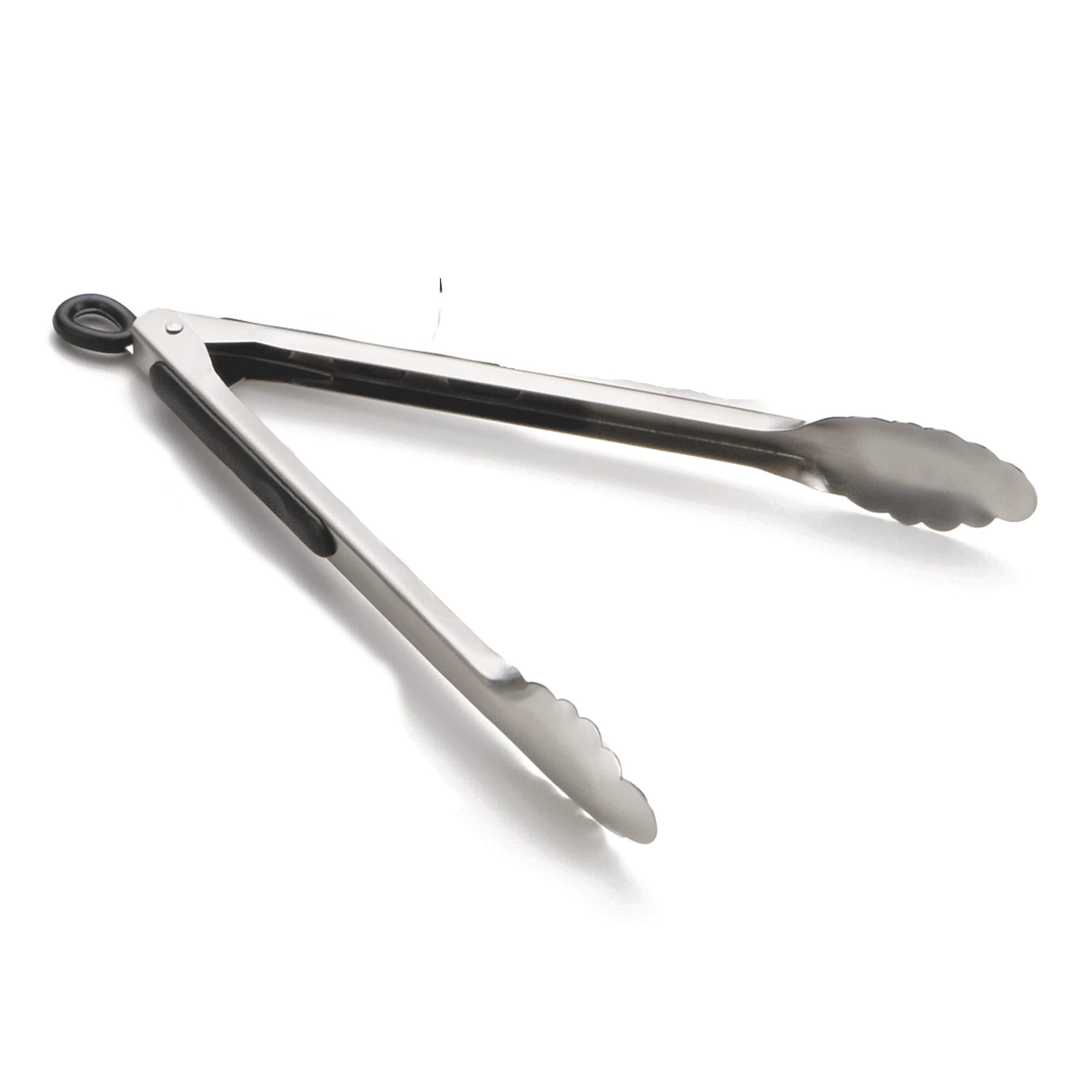 9" Locking Tongs [Set of 12] by Tablecraft – 9-Inch, Stainless Steel, Silver, Model 2009