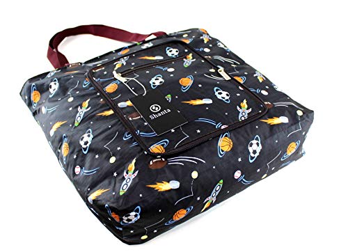 Foldable Tote Bag for Women-Top Zipper Closure Premium Quality Lightweight Cute (Black)4