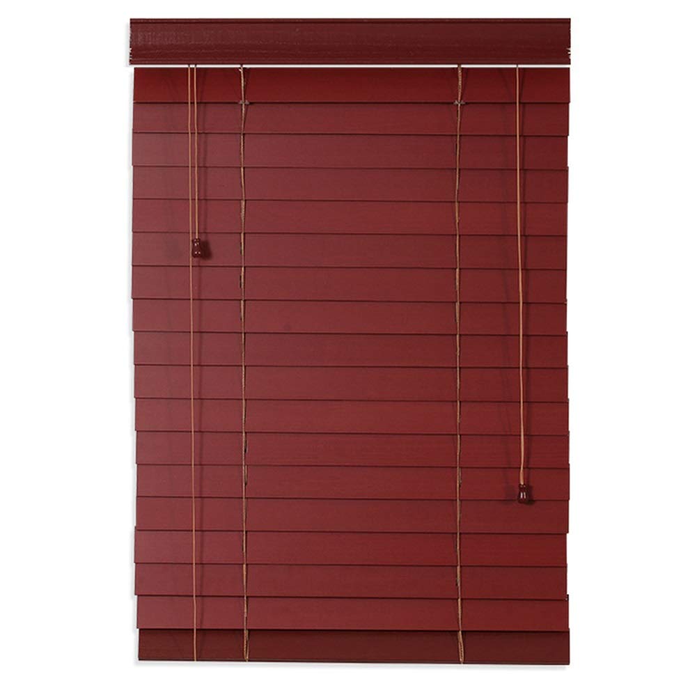Store en bois véritable 50 mm protection solaire efficace pour fenêtres de bureau et maison