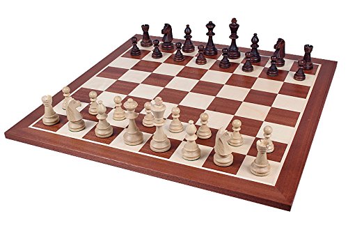 figury Staunton nr 6 w ciemnej drewnianej kasetce