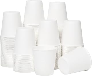 RACETOP 100 Pack 3oz Disposable Paper Cups - Leakproof Bathroom Mouthwash Cups, Coffee Espresso Cups for Parties & Travel