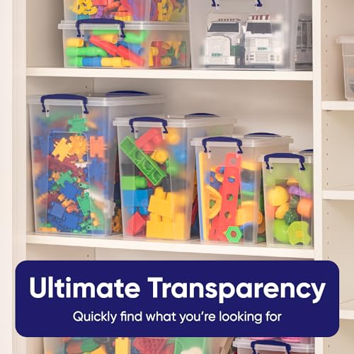 Superio Storage Bins with Lids- Clear Boxes for Organizing, Stackable Plastic Containers- BPA Free, Non-Toxic, Odor Free, Organizer for Home, Office, Dorm, 14.25 Qt, 3 Pack by Superio - Image 6