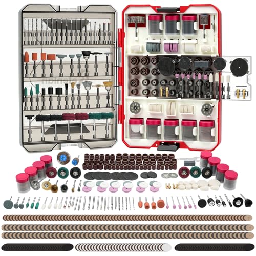 Refenlan 699PCS Rotary Tool Accessories Kit 1/8 Shank Rotary Tool Bit Compatible with Dremel Universal Attachments for Cutting Sanding Polishing Grinding Drilling