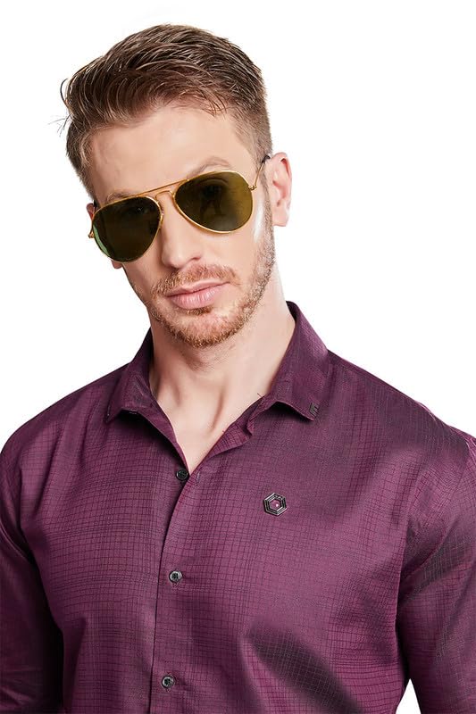 ALMATYFashion Shirt for Men | Alessandro Pink Checkered Print Shirt | Slim Fit | Perfect for Occasions, Party & Club Wear