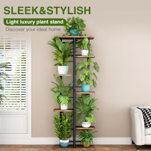 Image of LINZINAR Plant Stand Indoor 7 Tier Metal Corner Tall Flower Shelf