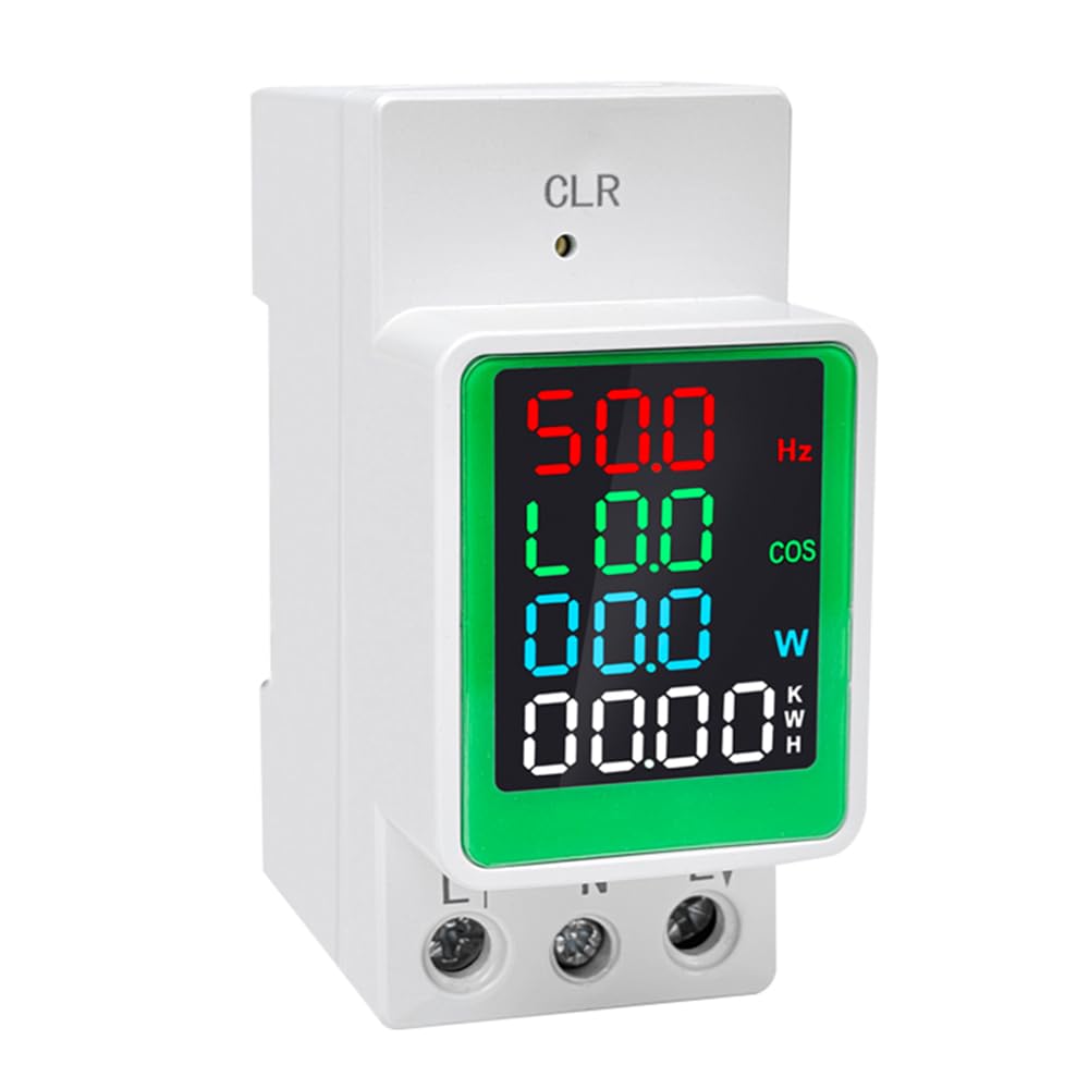diymoreDigital Single Phase Energy Meter Tester Electricity Usage Monitor AC160-270V 0-100A Ampermeter Power Voltmeter Voltage Amps Watt Kwh Frequency Power Factor Meter Multimeter
