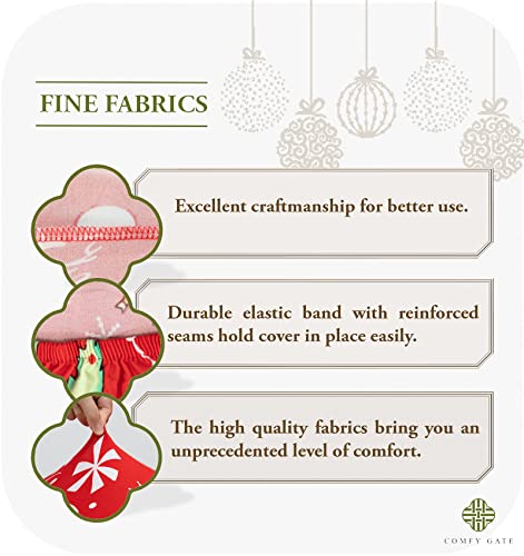 Comfy Gate 4, 6, 8 Pack Snowman And Snowflakes Chair Slipcovers For Dining Room, Christmas Cover For Dining Room Chair, Fitted Parson Chair Cover, Printed X'mas Kitchen Chair Covers Set Of 4, 6, 8 #TOP2