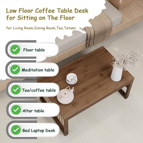 Table basse en bambou polyvalente pour ordinateur et apéritif - 4