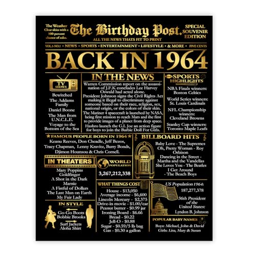 Poster 61e anniversaire doré 1964 sans cadre 20x25 cm