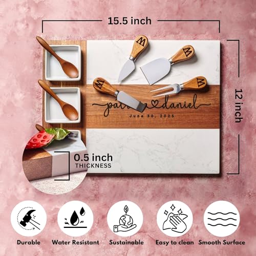 Tabla de Quesos Personalizada de Madera y Mármol miniatura 5