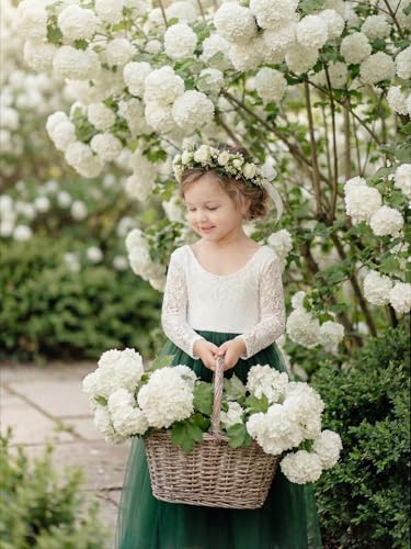 Image of 2Bunnies Girl Peony Lace Back A-Line Straight Tutu Tulle Party Flower Girl Dress