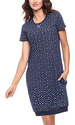 Merry Style Camisón Lencería Sexy Ropa de Cama Mujer MS10-184 (Marino Estrellas, L)