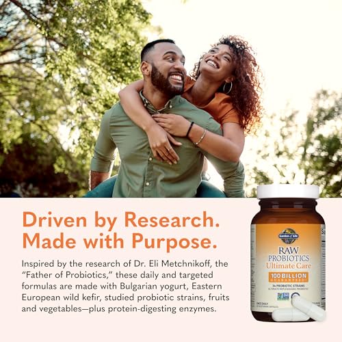 Image of Garden of Life Raw Probiotics Ultimate Care - 100 Billion CFU - Dietary Supplement for Gut Health Support - for Women & Men - 30 Vegetarian Capsules