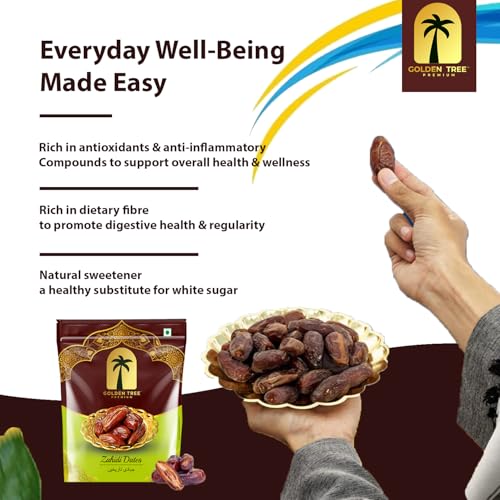 Image of Organic Whole Zahidi Dates /Khajoor Natural Sweeteners| No Preservatives | Dried Dates in Resealable Bag Fresh Healthy Dried Fruit Snack (Zahidi 250 Grm)