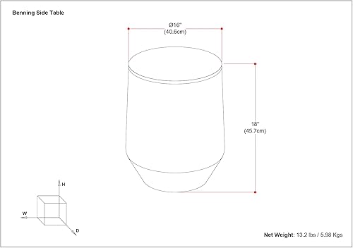 Miniatura 85 de SIMPLIHOME Johnsen - Mesa de metal, 15 pulgadas de ancho, con tambor de hierro macizo, color plata antigua con patrón tribal, mesa auxiliar redonda