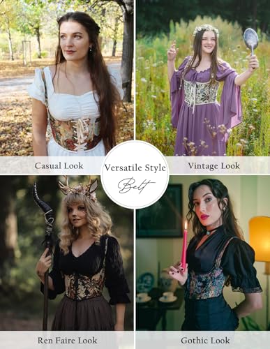 Image of Scarlet Darkness Corset Belt for Women Floral Renaissance Underbust Corset