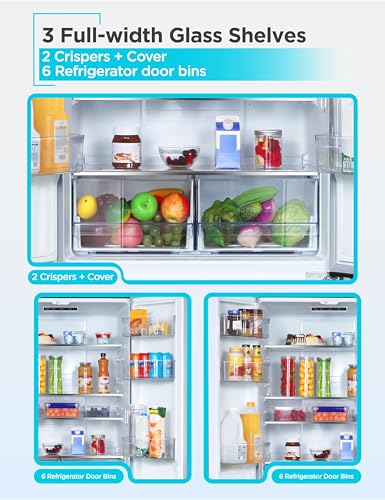 BLACK+DECKER 16 Cu. Ft. French Door Refrigerator with Built-in Ice Maker, Full Size Refrigerator with Bottom Mount Freezer Drawer, Frost Free, ENERGY STAR certified, BRF1600GIMB, Black on Fridge.com