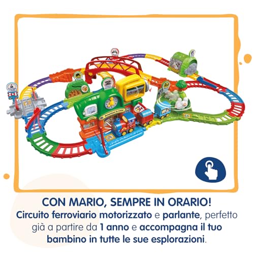 Vtech Vroom Vroom Go - Avventure In Treno, Pista Trenino Elettrico Con Ostacoli, Inclusa Locomotiva Motorizzata E Vagoni, 6 Zone Magiche, Lingua Italiana, Batterie Incluse, 1-5 Anni - 2