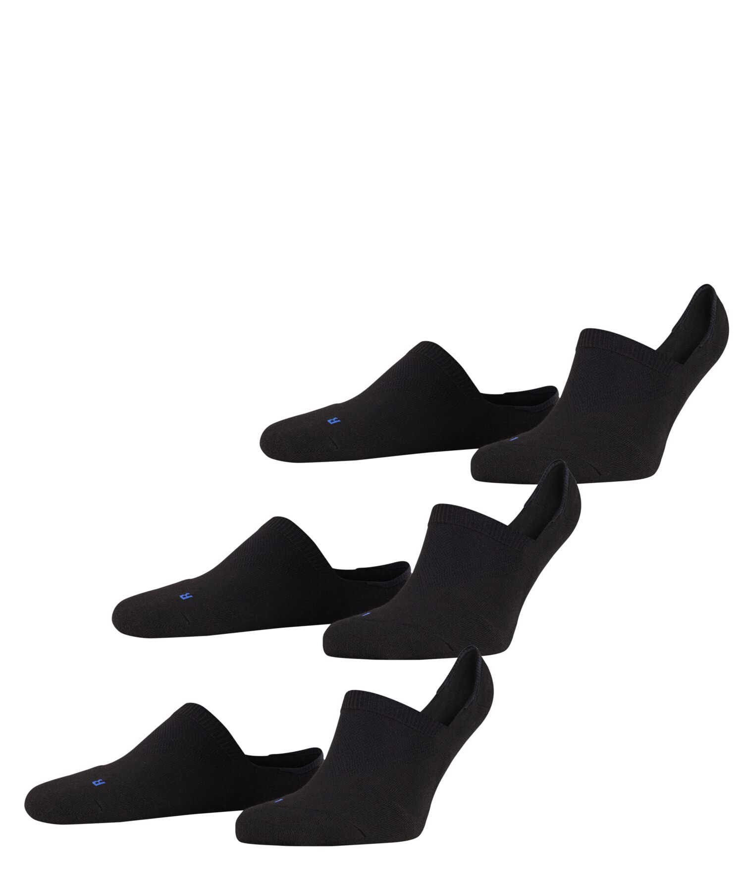 Falke Unisex Black (Black 3000) Cool Kick Invisible 3-Pack U In Soft Breathable Quick Drying No-Show Plain 3 Pairs Liner Socks, 5.5-7.5
