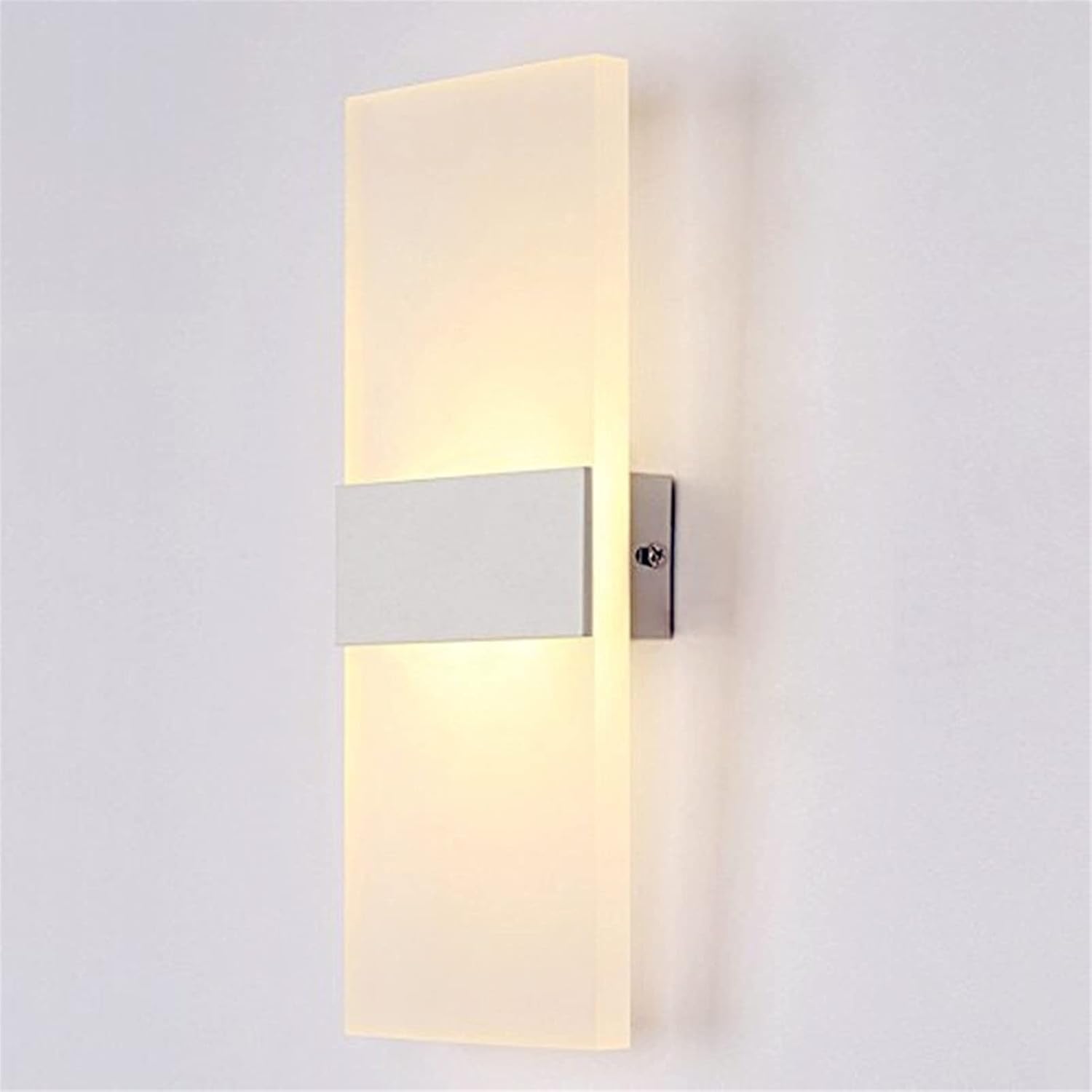 Acrylic Wall Lights 12W Modern Minimalist Lamp丨Aluminum Alloy Stripe Sconce Light Fixture丨Decorative Home Interior Lighting Fixtures for Living Room Bedroom Corridor Hallway (d6000k)(Silver6000k)