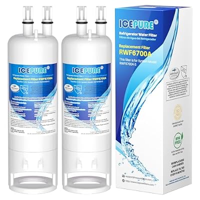 ICEPURE EDR1RXD1 Replacement for Everydrop® Filter 1, W10295370A, EDR1RXD1B, P8RFWB2L, P4RFWB, Kenmore® 46-9081, 46-9930, WD-F38, GP001, PD001, CL-RF27, RWF6700A Refrigerator Water Filter, 2Pack
