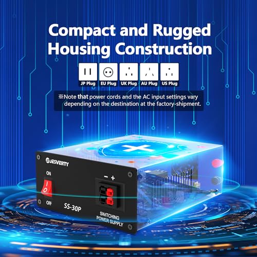 JESVERTY SS-30P 13.8V 30A DC Regulated Universal Compact Bench Power Supply, AC-DC Power Converter, 20W USB & Type-C Quick-Charge, Anderson Connectors & 1/4 inch Bingding Posts for HAM&Amateur Radio