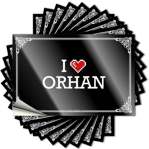 Calcomanía de vinilo impermeable con texto en inglés 'I Love Orhan Sweet Hard para proyectos de bricolaje de dardos (8 x 12 cm)