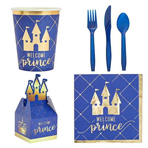 Blue Panda DOGHU 219-Piece Royal Prince Baby Shower Decorations For Boys, Blue Party Supplies Set With Balloons, Gift Boxes thumb #4