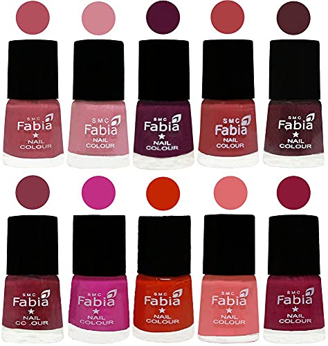 Image of ALL IN ONE (PACK OF 10), Long Lasting Glossy Nail Polish, 6 ml Each, All Vibrant Colours,02181