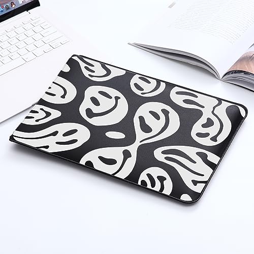 MAYCARI Slim Black Waterproof Laptop Sleeve Bag 12-13 inch, Light Weight Fuax Leather Protective Laptop Sleeve Case, Aesthetic Funny Face Print 12-13 inch Case for Girls Women Boys - Image 3