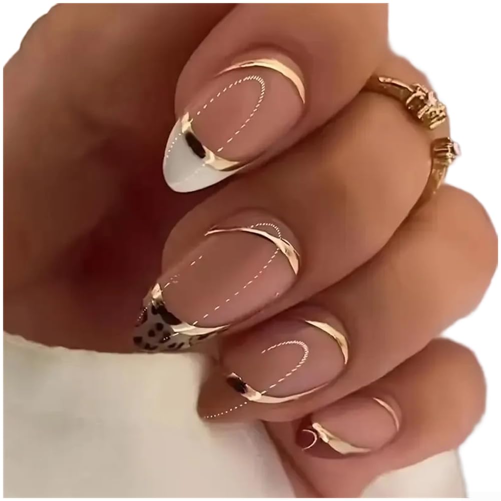 Uñas Postizas Almendra 24uds Largas con Gel Uñas Postizas Almendra(AW330)