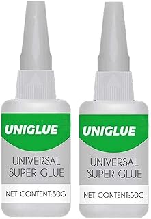 2PC Uniglue Universal Super Glue, Welding High-Strength Oily Glue, Mighty Instant Glue, Fast Repair and Curing for Metals, Plastics, Jade Etc (50g)