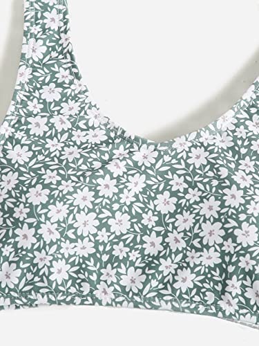 OYOANGLE Girl's 3 Piece Floral Bikini Set Swimwear Bathing Suit Swimsuit and Kimono4